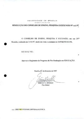 Resolução do Conselho de Ensino, Pesquisa e Extensão nº 0006/1997