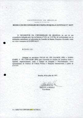 Resolução do Conselho de Ensino, Pesquisa e Extensão nº 0103/1997