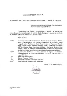 Resolução do Conselho de Ensino, Pesquisa e Extensão nº 0005/2013