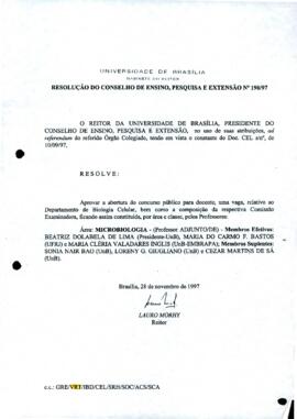 Resolução do Conselho de Ensino, Pesquisa e Extensão nº 0190/1997