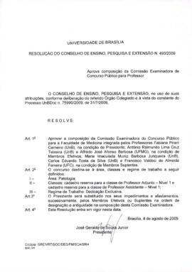 Resolução do Conselho de Ensino, Pesquisa e Extensão nº 0493/2009