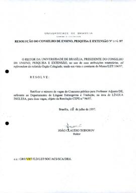 Resolução do Conselho de Ensino, Pesquisa e Extensão nº 0104/1997