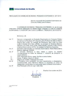 Resolução do Conselho de Ensino, Pesquisa e Extensão nº 0211/2014