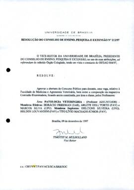 Resolução do Conselho de Ensino, Pesquisa e Extensão nº 0212/1997