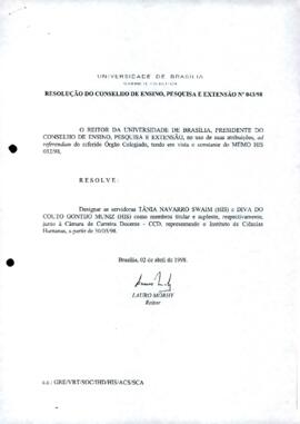 Resolução do Conselho de Ensino, Pesquisa e Extensão nº 0043/1998