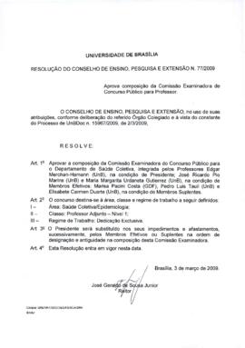 Resolução do Conselho de Ensino, Pesquisa e Extensão nº 0077/2009