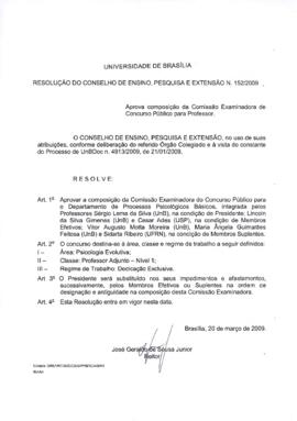 Resolução do Conselho de Ensino, Pesquisa e Extensão nº 0152/2009