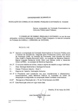 Resolução do Conselho de Ensino, Pesquisa e Extensão nº 0143A/2009