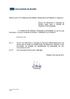 Resolução do Conselho de Ensino, Pesquisa e Extensão nº 0093/2015