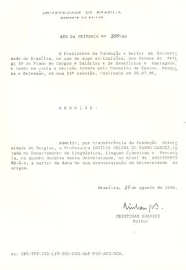 Ato da Reitoria nº 0350/1986