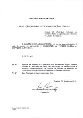 Resolução do Conselho de Administração nº 0046/2013
