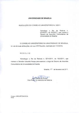 Resolução do Conselho Universitário nº 0003/2011