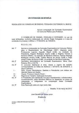 Resolução do Conselho de Ensino, Pesquisa e Extensão nº 0038/2012