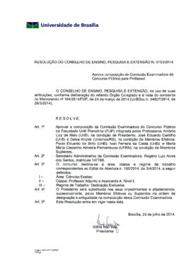 Resolução do Conselho de Ensino, Pesquisa e Extensão nº 0153/2014