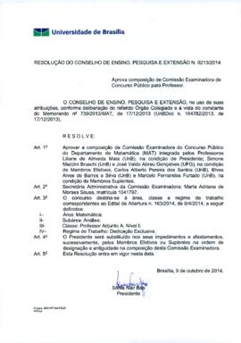 Resolução do Conselho de Ensino, Pesquisa e Extensão nº 0213/2014