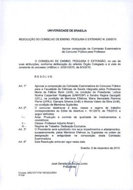 Resolução do Conselho de Ensino, Pesquisa e Extensão Nº 0230/2010