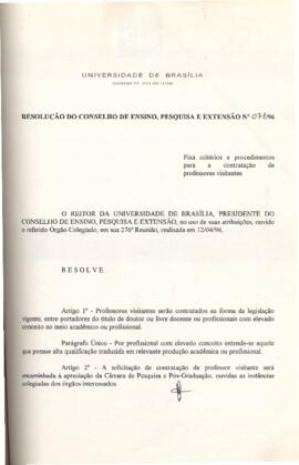 Resolução do Conselho de Ensino, Pesquisa e Extensão nº 0071/1996