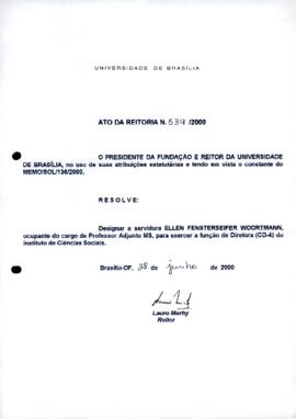 Ato da Reitoria nº 0534/2000