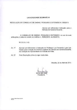 Resolução do Conselho de Ensino, Pesquisa e Extensão nº 0099/2013
