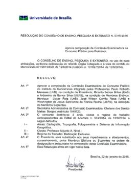 Resolução do Conselho de Ensino, Pesquisa e Extensão nº 0015/2015