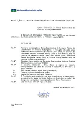 Resolução do Conselho de Ensino, Pesquisa e Extensão nº 0121/2015