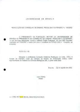 Resolução do Conselho de Ensino, Pesquisa e Extensão nº 0109/2002