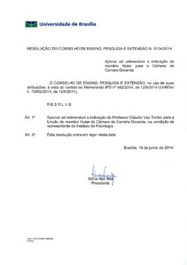 Resolução do Conselho de Ensino, Pesquisa e Extensão nº 0134/2014