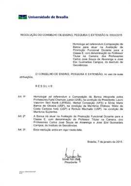 Resolução do Conselho de Ensino, Pesquisa e Extensão nº 0003/2015