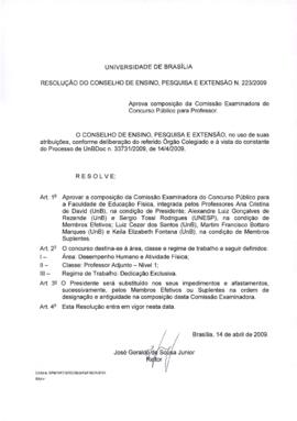 Resolução do Conselho de Ensino, Pesquisa e Extensão nº 0223/2009