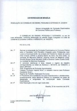 Resolução do Conselho de Ensino, Pesquisa e Extensão nº 0223/2010