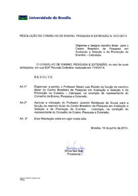 Resolução do Conselho de Ensino, Pesquisa e Extensão nº 0131/2014