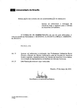 Resolução do Conselho de Administração nº 0005/2015