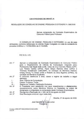 Resolução do Conselho de Ensino, Pesquisa e Extensão nº 0599A/2009