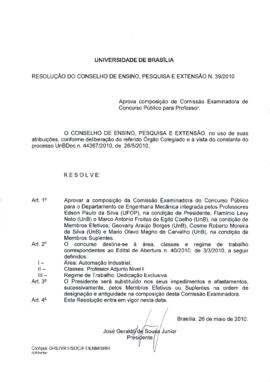 Resolução do Conselho de Ensino, Pesquisa e Extensão nº 0039/2010