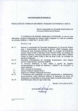 Resolução do Conselho de Ensino, Pesquisa e Extensão nº 0085/2012