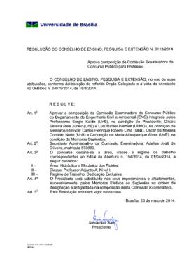 Resolução do Conselho de Ensino, Pesquisa e Extensão nº 0113/2014