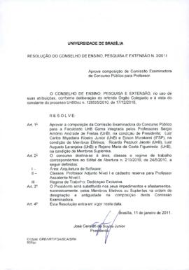 Resolução do Conselho de Ensino, Pesquisa e Extensão Nº 0003/2011