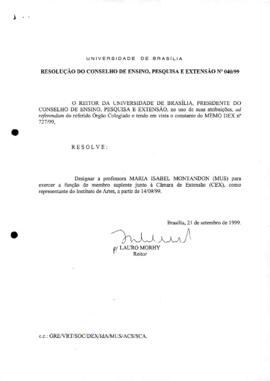 Resolução do Conselho de Ensino, Pesquisa e Extensão nº 0040/1999