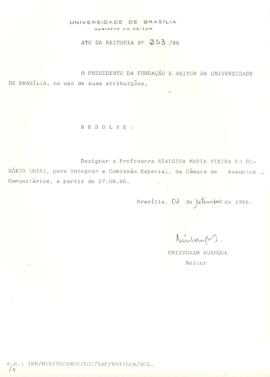 Ato da Reitoria nº 0353/1986