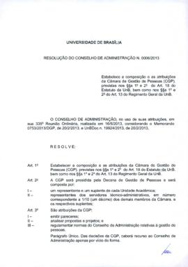 Resolução do Conselho de Administração nº 0006/2013