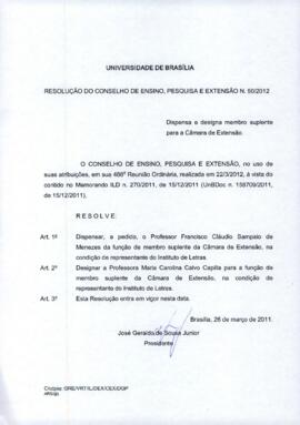 Resolução do Conselho de Ensino, Pesquisa e Extensão nº 0050/2012
