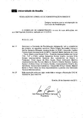 Resolução do Conselho de Administração nº 0064/2015