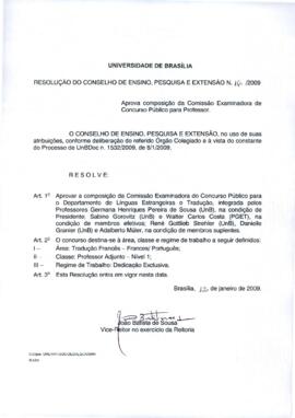 Resolução do Conselho de Ensino, Pesquisa e Extensão nº 0016/2009