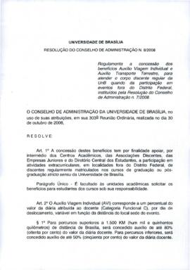 Resolução do Conselho de Administração nº 0008/2008