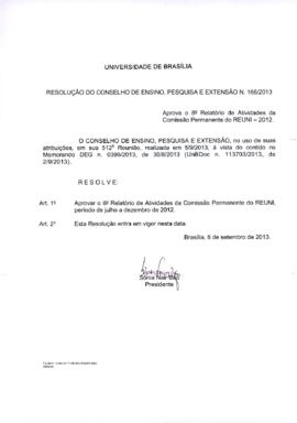Resolução do Conselho de Ensino, Pesquisa e Extensão nº 0166/2013