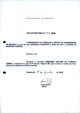 Ato da Reitoria nº 0535/2000