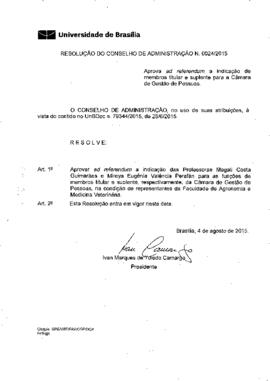 Resolução do Conselho de Administração nº 0024/2015
