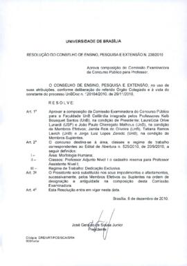 Resolução do Conselho de Ensino, Pesquisa e Extensão Nº 0238/2010