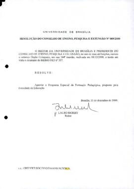 Resolução do Conselho de Ensino, Pesquisa e Extensão nº 0089/2000