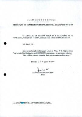 Resolução do Conselho de Ensino, Pesquisa e Extensão nº 0131/1997